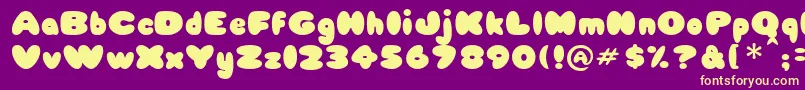 Babycake Font – Yellow Fonts on Purple Background