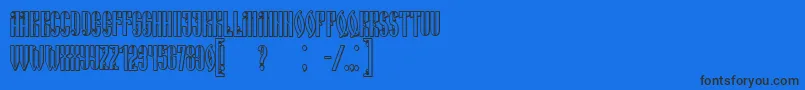 RussianLandShadow Font – Black Fonts on Blue Background