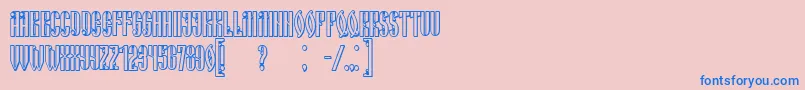 RussianLandShadow-Schriftart – Blaue Schriften auf rosa Hintergrund