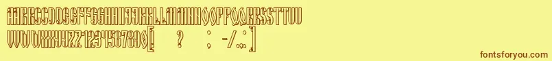 RussianLandShadow Font – Brown Fonts on Yellow Background