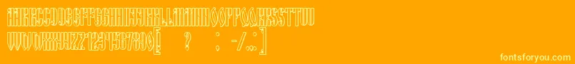 RussianLandShadow Font – Yellow Fonts on Orange Background