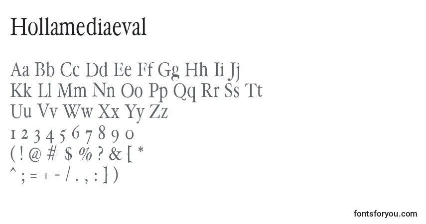 Fuente Hollamediaeval - alfabeto, números, caracteres especiales