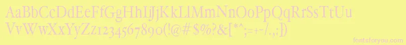 Hollamediaeval Font – Pink Fonts on Yellow Background