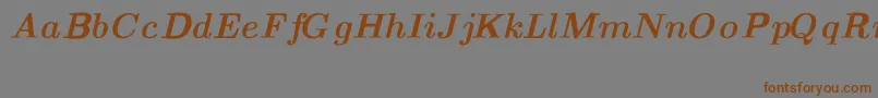 Weitere Informationen zur CmTextBolditalicext-Schriftart CmTextBolditalicext-Schriftart – Braune Schriften auf grauem Hintergrund