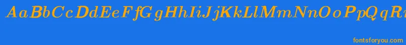 CmTextBolditalicext Font – Orange Fonts on Blue Background