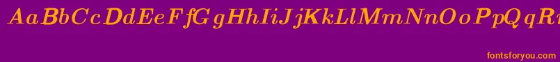 CmTextBolditalicext Font – Orange Fonts on Purple Background