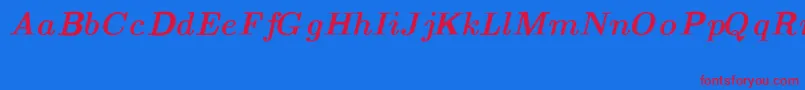 フォントCmTextBolditalicext – 赤い文字の青い背景