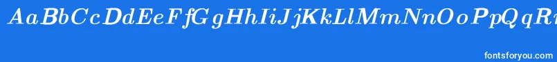 CmTextBolditalicext-Schriftart – Weiße Schriften auf blauem Hintergrund