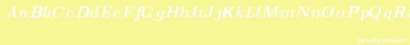 Weitere Informationen zur CmTextBolditalicext-Schriftart CmTextBolditalicext-Schriftart – Weiße Schriften auf gelbem Hintergrund