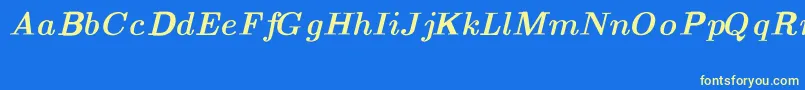 CmTextBolditalicext-Schriftart – Gelbe Schriften auf blauem Hintergrund