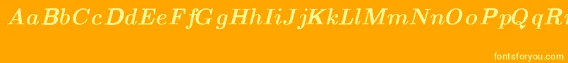 CmTextBolditalicext-Schriftart – Gelbe Schriften auf orangefarbenem Hintergrund