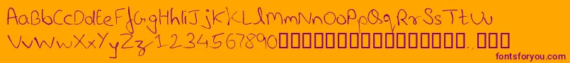 LastnoteRegular3 Font – Purple Fonts on Orange Background