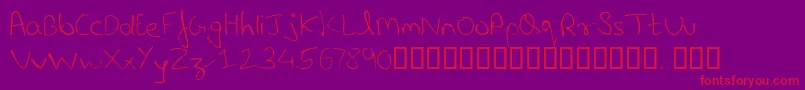 LastnoteRegular3-Schriftart – Rote Schriften auf violettem Hintergrund