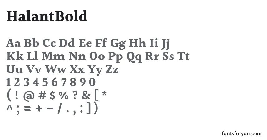 HalantBold-fontti – aakkoset, numerot, erikoismerkit
