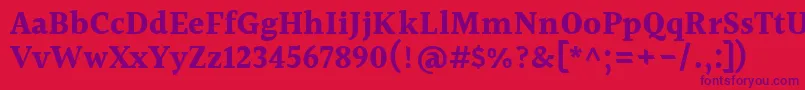 Czcionka HalantBold – fioletowe czcionki na czerwonym tle