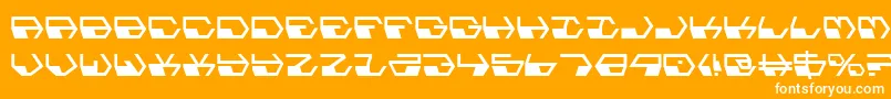 Deranian-Schriftart – Weiße Schriften auf orangefarbenem Hintergrund