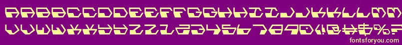 Fonte Deranian – fontes amarelas em um fundo roxo