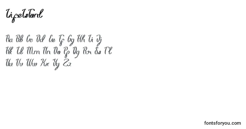 Schriftart LifeIsFont – Alphabet, Zahlen, spezielle Symbole