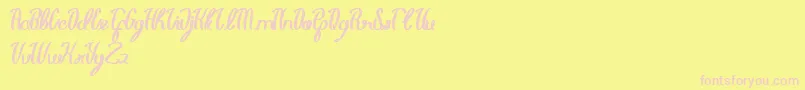 LifeIsFont-Schriftart – Rosa Schriften auf gelbem Hintergrund