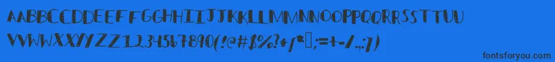 Sketched Font – Black Fonts on Blue Background