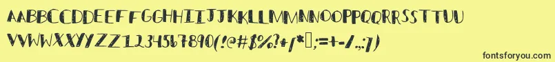 Sketched Font – Black Fonts on Yellow Background