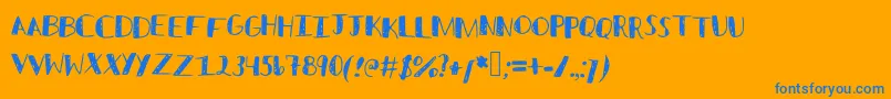 Sketched Font – Blue Fonts on Orange Background