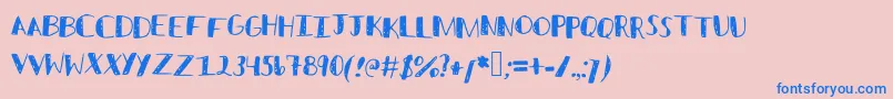 Sketched Font – Blue Fonts on Pink Background