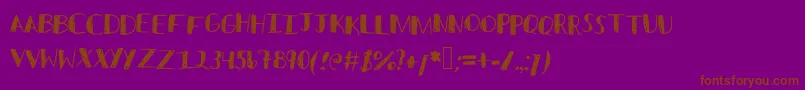 Sketched Font – Brown Fonts on Purple Background