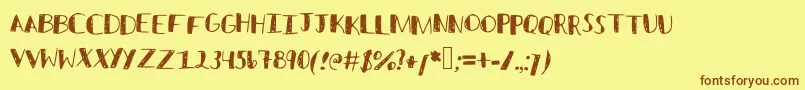 Sketched Font – Brown Fonts on Yellow Background