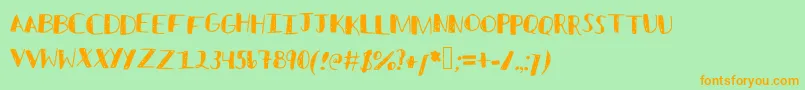 Sketched Font – Orange Fonts on Green Background