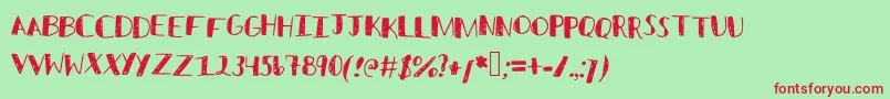 Sketched Font – Red Fonts on Green Background