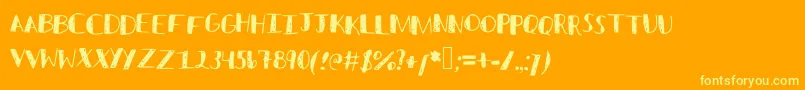 Sketched-Schriftart – Gelbe Schriften auf orangefarbenem Hintergrund