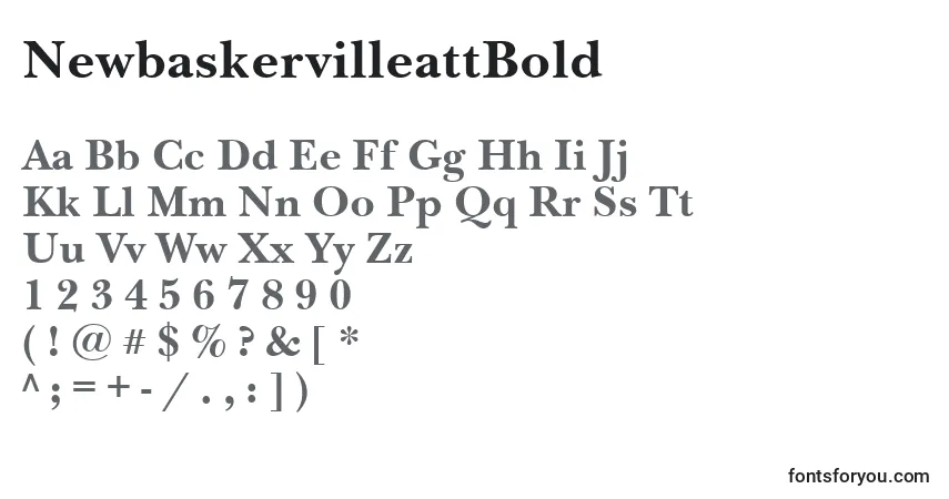 A fonte NewbaskervilleattBold – alfabeto, números, caracteres especiais