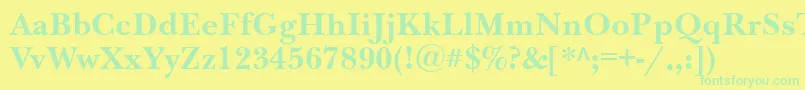 NewbaskervilleattBold Font – Green Fonts on Yellow Background