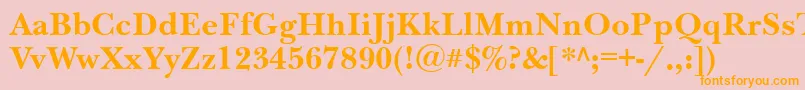 NewbaskervilleattBold Font – Orange Fonts on Pink Background