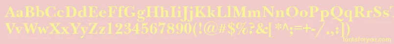 NewbaskervilleattBold Font – Yellow Fonts on Pink Background