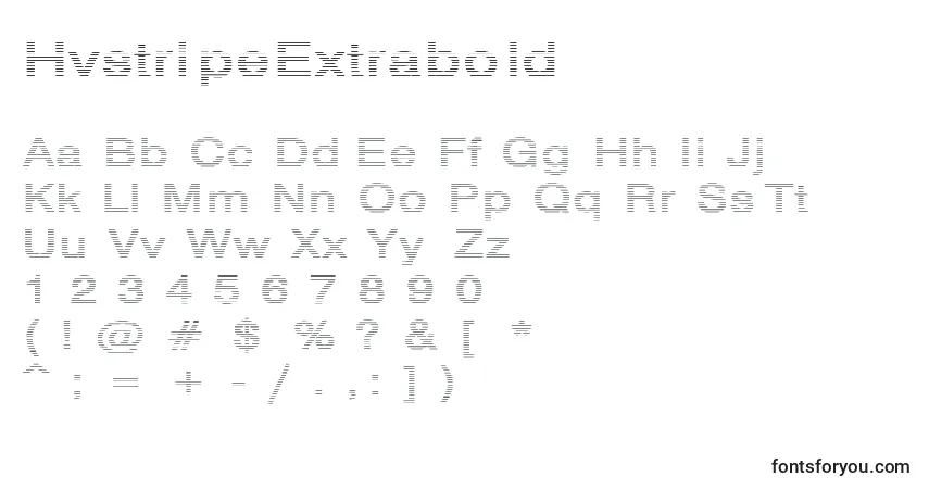 Шрифт HvstripeExtrabold – алфавит, цифры, специальные символы