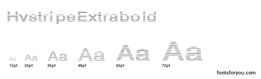 Размеры шрифта HvstripeExtrabold