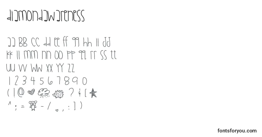 Шрифт Diamondawareness – алфавит, цифры, специальные символы