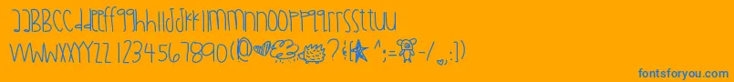 フォントDiamondawareness – オレンジの背景に青い文字
