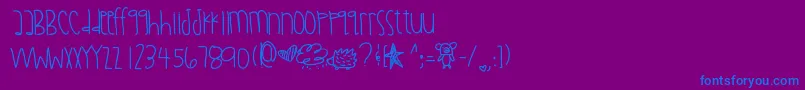 フォントDiamondawareness – 紫色の背景に青い文字