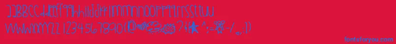 フォントDiamondawareness – 赤い背景に青い文字
