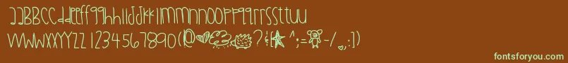 Diamondawareness-fontti – vihreät fontit ruskealla taustalla
