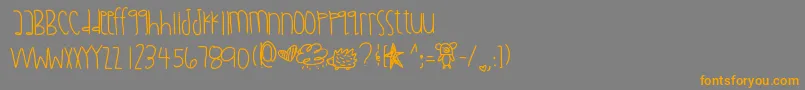 フォントDiamondawareness – オレンジの文字は灰色の背景にあります。