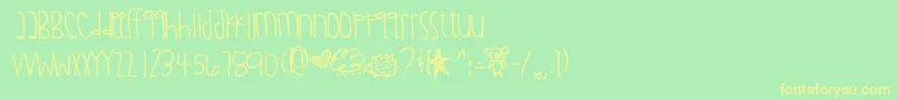 フォントDiamondawareness – 黄色の文字が緑の背景にあります