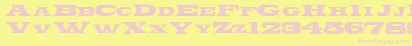 Czcionka PonchoRegular – różowe czcionki na żółtym tle