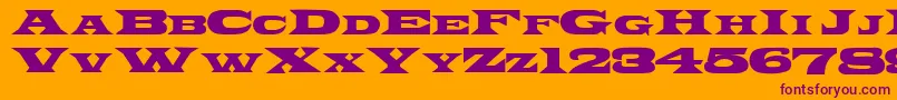 フォントPonchoRegular – オレンジの背景に紫のフォント