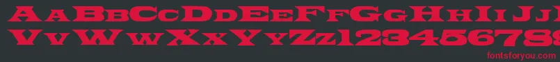 Czcionka PonchoRegular – czerwone czcionki na czarnym tle