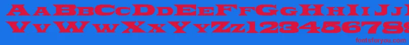 PonchoRegular Font – Red Fonts on Blue Background