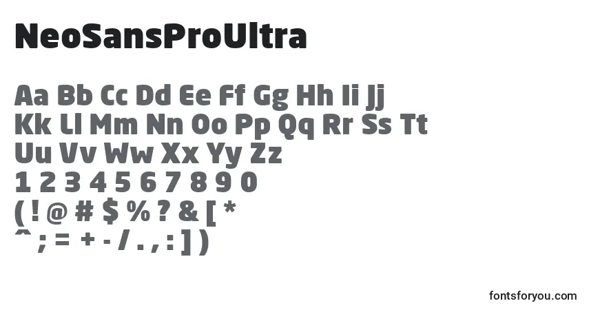 Шрифт NeoSansProUltra – алфавит, цифры, специальные символы
